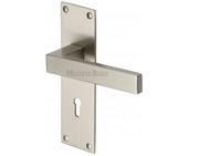 Heritage Brass Metro Low Profile Satin Nickel Door Handles - MET4900-SN (sold in pairs)