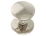 Atlantic Millhouse Brass Edison Solid Brass Domed Mortice Knob On Concealed Fix Rose, Polished Nickel - MH400DMKPN