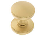 Atlantic Millhouse Brass Edison Solid Brass Domed Mortice Knob On Concealed Fix Rose, Satin Brass - MH400DMKSB