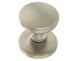 Atlantic Millhouse Brass Edison Solid Brass Domed Mortice Knob On Concealed Fix Rose, Satin Nickel - MH400DMKSN