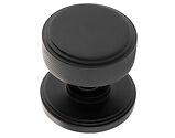 Atlantic Millhouse Brass Harrison Solid Brass Knurled Mortice Knob On Concealed Fix Rose, Matt Black - MH450KSMKMB (sold in pairs)