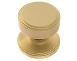 Atlantic Millhouse Brass Harrison Solid Brass Knurled Mortice Knob On Concealed Fix Rose, Satin Brass - MH450KSMKSB (sold in pairs)