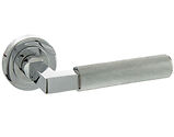 Atlantic Millhouse Brass Cartwright Designer Door Handles On Round Rose, Polished Chrome - MHR200PC (sold in pairs)