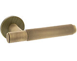 Atlantic Millhouse Brass Crompton Designer Door Handles On 5mm Slimline Round Rose, Yester Bronze - MHSR100YB (sold in pairs)