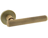 Atlantic Millhouse Brass Stephenson Designer Door Handles On 5mm Slimline Round Rose, Yester Bronze - MHSR250YB (sold in pairs)
