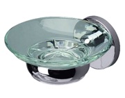 Prima Lily Collection Clear Glass Soap Dish, Polished Chrome - ML04
