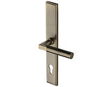Heritage Brass Bauhaus Multi-Point Door Handles (Left OR Right Hand, 92mm C/C), Antique Brass - MP2259-AT (sold in pairs)
