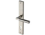 Heritage Brass Bauhaus Multi-Point Door Handles (Left OR Right Hand, 92mm C/C), Satin Nickel - MP2259-SN (sold in pairs)