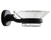 Prima Bond Collection Clear Glass Soap Dish, Matt Black - M8704MB