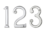 Carlisle Brass Face Fix Door Numerals (0-9), Polished Chrome - N0CP