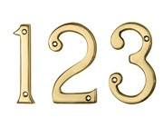 Carlisle Brass Face Fix Door Numerals (0-9), PVD Stainless Brass - N0PVD