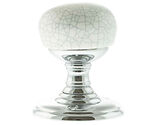 Atlantic Old English Skipton Porcelain White Crackle Mortice Knob, Polished Chrome - OE59CMKWHPC (sold in pairs)