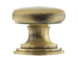 Atlantic Old English Lincoln Solid Brass Victorian Cabinet Knob On Concealed Fix Rose (32mm OR 38mm), Antique Brass - OEC1232AB