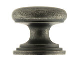 Atlantic Old English Lincoln Solid Brass Victorian Cabinet Knob On Concealed Fix Rose (32mm OR 38mm), Distressed Silver - OEC1232DS