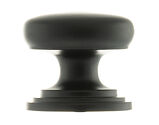 Atlantic Old English Lincoln Solid Brass Victorian Cabinet Knob On Concealed Fix Rose (32mm OR 38mm), Matt Black - OEC1232MB