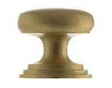 Atlantic Old English Lincoln Solid Brass Victorian Cabinet Knob On Concealed Fix Rose (32mm OR 38mm), Satin Brass - OEC1232SB