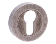 Atlantic Old English Euro Profile Escutcheons, Distressed Silver - OEESCEDS (sold in pairs)