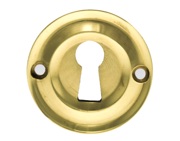 Atlantic Old English Solid Brass Standard Profile Round Escutcheon, Polished Brass - OERKEPB (sold in pairs)