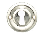 Atlantic Old English Solid Brass Standard Profile Round Escutcheon, Polished Nickel - OERKEPN (sold in pairs)