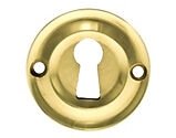 Atlantic Old English Solid Brass Standard Profile Round Escutcheon, Raw Brass - OERKERB (sold in pairs)