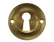 Atlantic Old English Solid Brass Standard Profile Round Escutcheon, Satin Brass - OERKESB (sold in pairs)