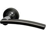 Intelligent Hardware Opal Door Handles On Round Rose, Dual Finish Polished Chrome & Black Nickel - OPA.09.CP/BLK (sold in pairs)