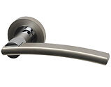 Intelligent Hardware Opal Door Handles On Round Rose, Dual Finish Polished Chrome & Matt Nickel - OPA.09.CP/MNP (sold in pairs)