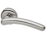 Intelligent Hardware E-Series Omega Door Handles On Round Rose, Polished Chrome - OME.09.CP (sold in pairs)