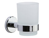 Heritage Brass Oxford Toothbrush Holder With Frosted Glass Tumbler, Polished Chrome - OXF-TUMBLER-PC
