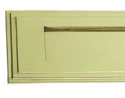 Prima Stepped Horizontal Shaped Edwardian Letter Plates, Polished Brass - PB10