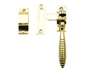 Prima Beehive Casement Fastener With Hook And Mortice Plate, Polished Brass - PB2023