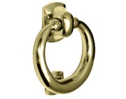 Prima Ring Door Knocker (114mm Diameter), Polished Brass - PB28