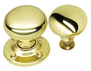 Prima Mushroom Rim Door Knobs (53mm), Polished Brass - PB437