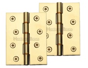 Heritage Brass 4 Inch Double Phosphor Washered Butt Hinges, Polished Brass - PR88-410-PB (sold in pairs)