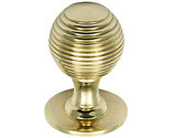 Prima Queen Anne Reeded Solid Cupboard Knobs (25mm, 32mm Or 38mm), Polished Brass - PB974
