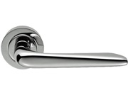 Carlisle Brass Manital Petra Door Handles On Round Rose, Polished Chrome OR Polished Brass - PE5CP (sold in pairs)