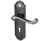 Frelan Hardware Turnberry Door Handles On Backplate, Pewter Finish - PEW300 (sold in pairs)