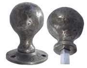 Frelan Hardware Ball Shape Rim Door Knobs, Pewter Finish - PEW5R (sold in pairs)