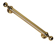 Carlisle Brass Reeded Grip Pull Handle On Rose (354mm c/c), Polished Brass - PF108