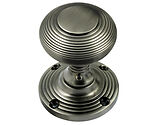 Prima Reeded Mortice Knobs, Pewter Finish - PF96