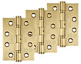 Frisco Eclipse Grade 13 - 4 Inch Stainless Steel Ball Bearing Hinge, Satin Brass - PK854SBP (sold in packs of 3)