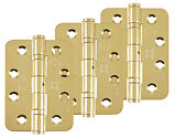 Frisco Eclipse Grade 13 - 4 Inch Stainless Steel Radius Ball Bearing Hinge, Polished Brass - PK879 (sold in packs of 3)