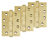 Frisco Eclipse Grade 13 - 4 Inch Stainless Steel Ball Bearing Hinge, Polished Brass - PK882 (sold in packs of 3)