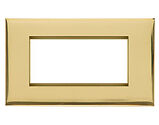 M Marcus Electrical Winchester 4 Module Euro Plate, Polished Brass - PL.W01.2694.G