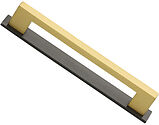 Heritage Brass Metro Cabinet Pull Handle With Plate (96mm, 128mm OR 160mm C/C), Satin Brass With Matt Bronze Plate - PL0337-BSB