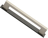 Heritage Brass Metro Cabinet Pull Handle With Plate (96mm, 128mm OR 160mm C/C), Satin Nickel With Matt Bronze Plate - PL0337-BSN