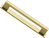 Heritage Brass Metro Cabinet Pull Handle With Plate (96mm, 128mm OR 160mm C/C), Polished Brass - PL0337-PB