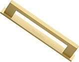 Heritage Brass Metro Cabinet Pull Handle With Plate (96mm, 128mm OR 160mm C/C), Satin Brass - PL0337-SB