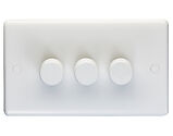 Carlisle Brass Eurolite Enhance White 3 Gang 2 Way LED Dimmer, White Plastic - PL3504/32LED