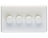 Carlisle Brass Eurolite Enhance White 4 Gang 2 Way LED Dimmer, White Plastic - PL3504/42LED